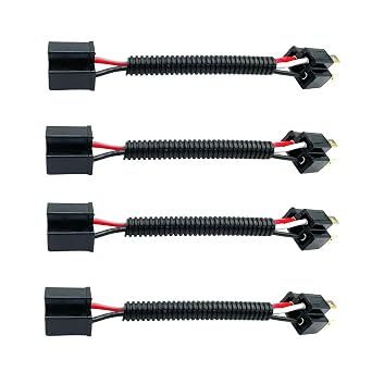 4Pcs 9003 H4 Female to Male Headlight Bulb Socket Adapter Wiring Harness Extension Connector Light Fog Use