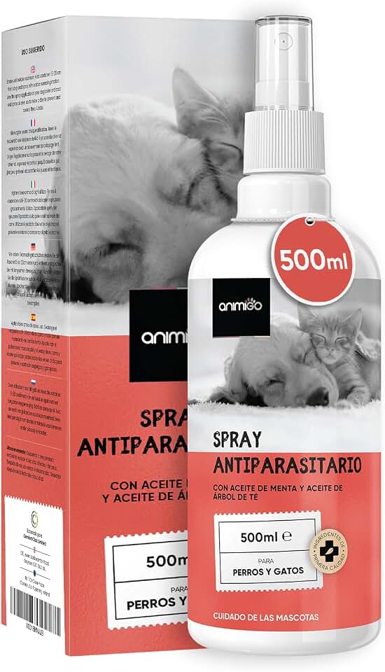 Spray antiparasitario 500 ml con aceites naturales, repelente y calmante