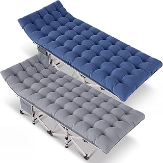 Camping Cot for Adults 2 Pack, 800 LBS Heavy Duty 75"x28" Folding Cot Bed with 2" Thick Detachable Pads & 1200D Oxford, Sleeping Cots for Family & Guests - 10-Second Setup