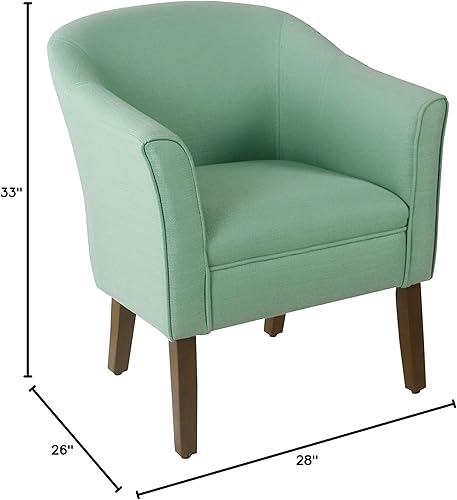 Miniatura 101 de HomePop Silla decorativa en forma de barril, reposabrazos, tela sólida y madera, verde azulado mediano verde azulado,Agua,Marrón,Gris y