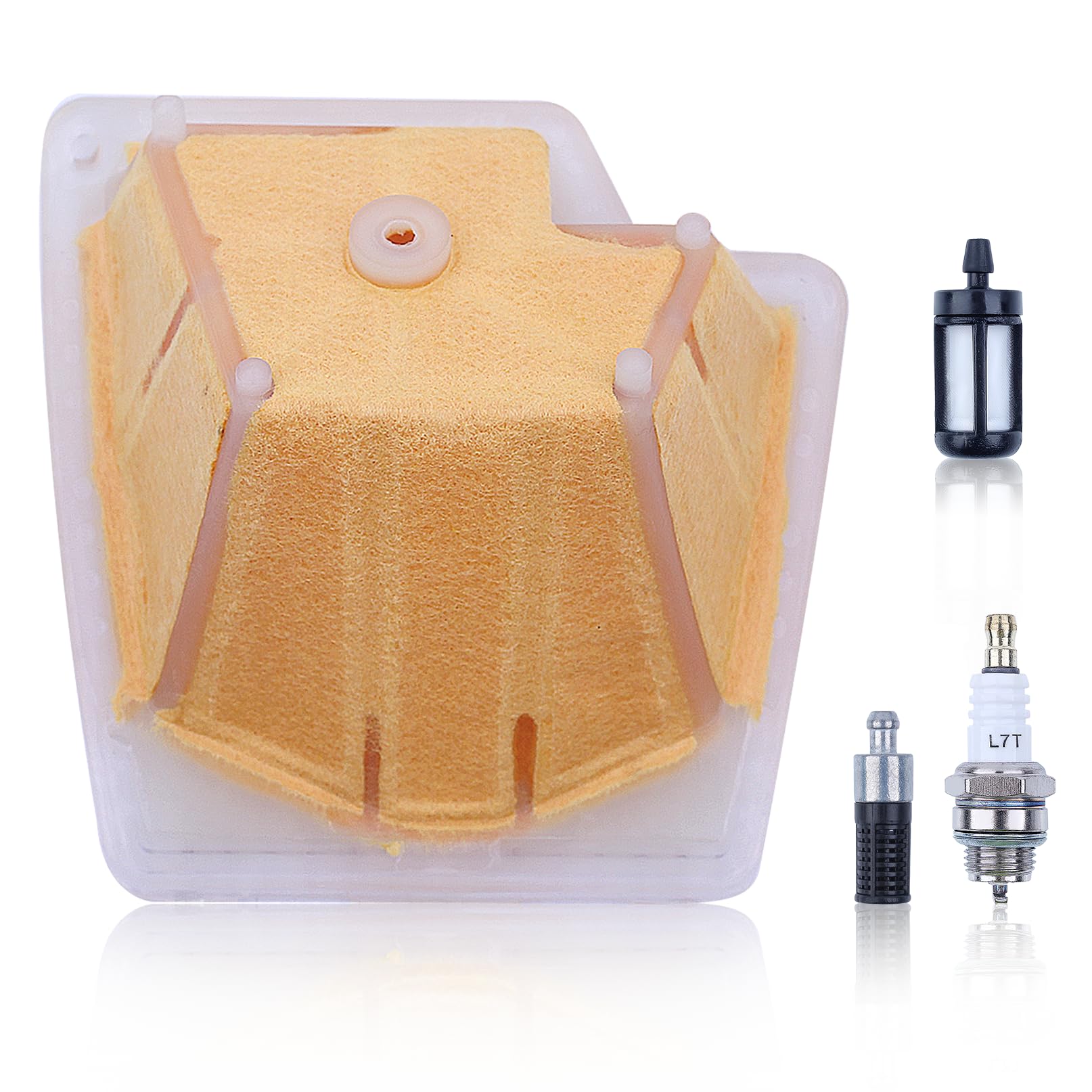Kit Carburateur Complet AISEN + Filtres à Air, Bougie & Pompe D'Amorçage Pour Partner 350 351 370 McCulloch 335 435 - Réf. 530071821