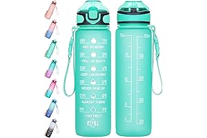 32oz Motivational Water Bottle with Time Marker and Love Messages