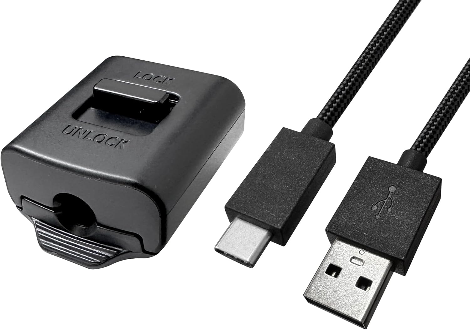 Replacement USB-C Cable & Locking Connector Kit for PS5 for DualSense Edge Controller, 9.2FT Braided Charging Camera Cord with Anti-Unplug Lock, Complete Wired Gaming Set Cam