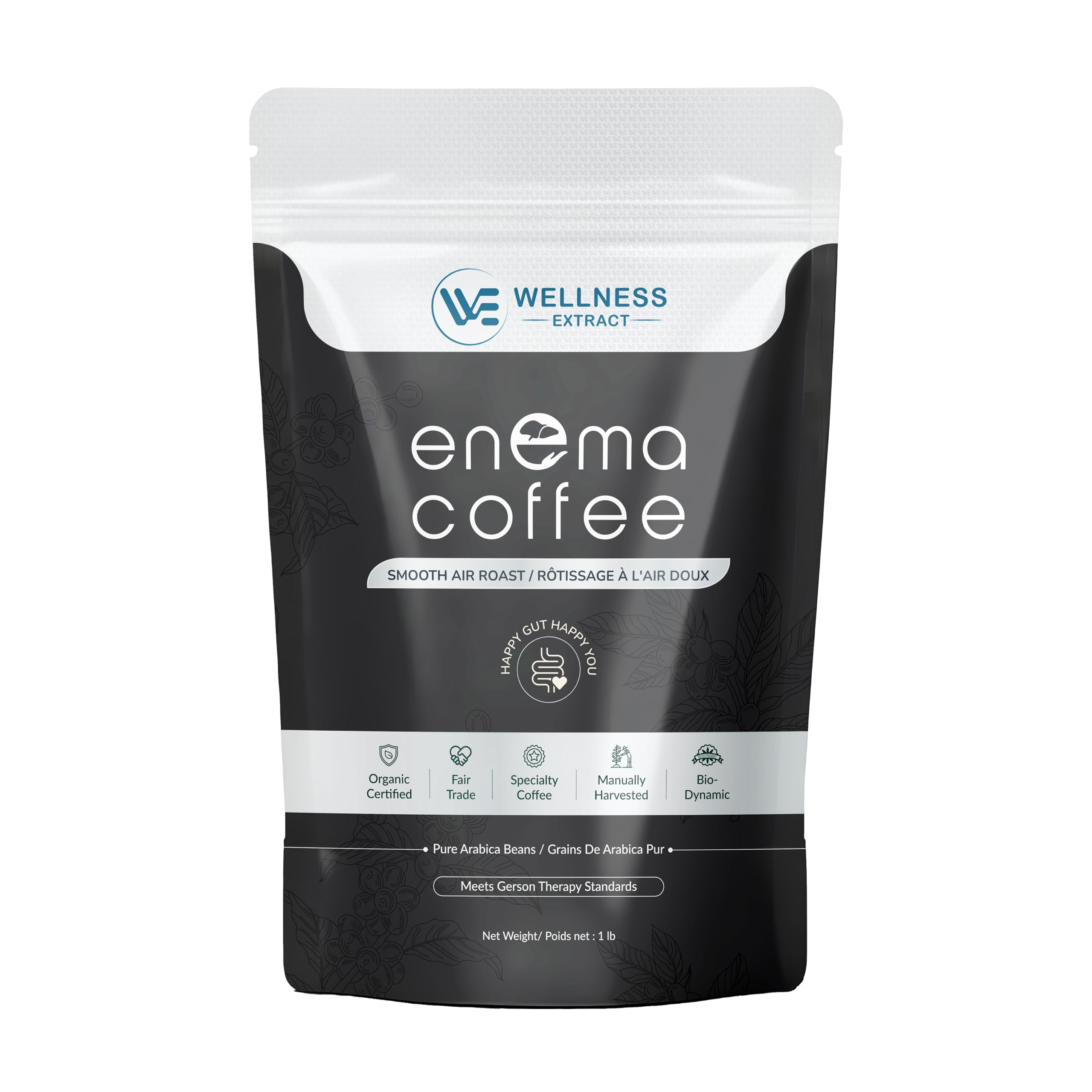 Wellness Extract Premium Organic Smooth Air Roast Coffee Mold-Free, USDA Certified - 1 lb