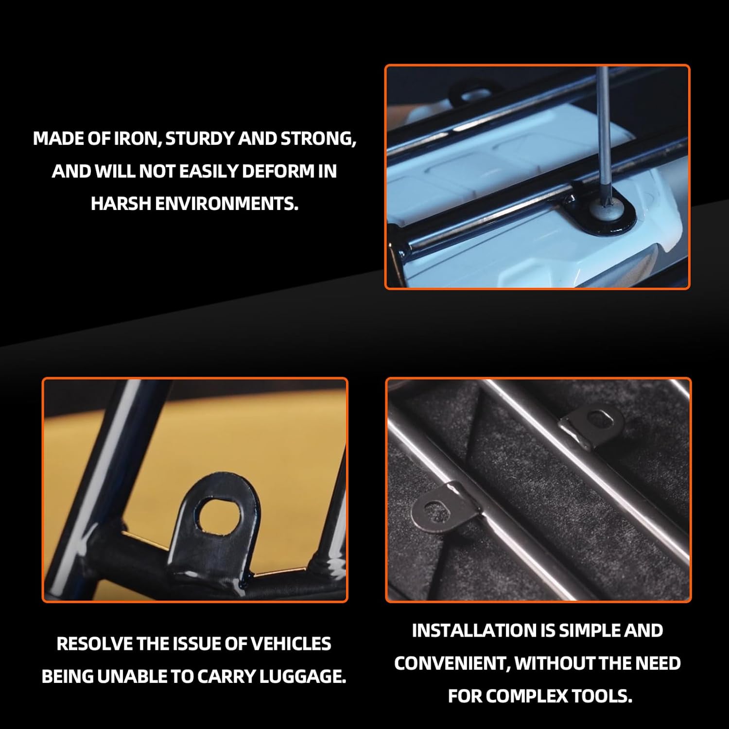 Rear Rack for Hawk 250,Iron Motorcycle Luggage Storage Bracket for Hawk 250cc/Hawk 250 DLX(Not Fits EFI)
