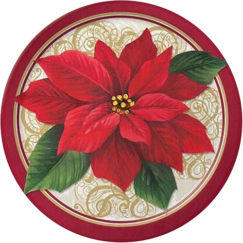 KiuLoam Alfombra redonda antideslizante vintage con flores de Navidad, alfombra de piso de cocina, alfombra suave para silla, sala de estar,