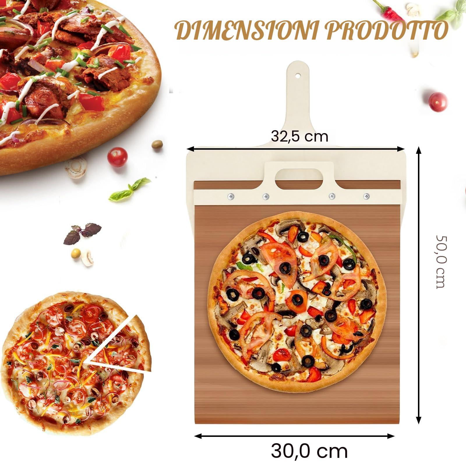 Pala per Pizza Scorrevole (2026NEW) Sliding Pizza Peel,Pala per Pizza Antiaderente con Manico Scorrevole