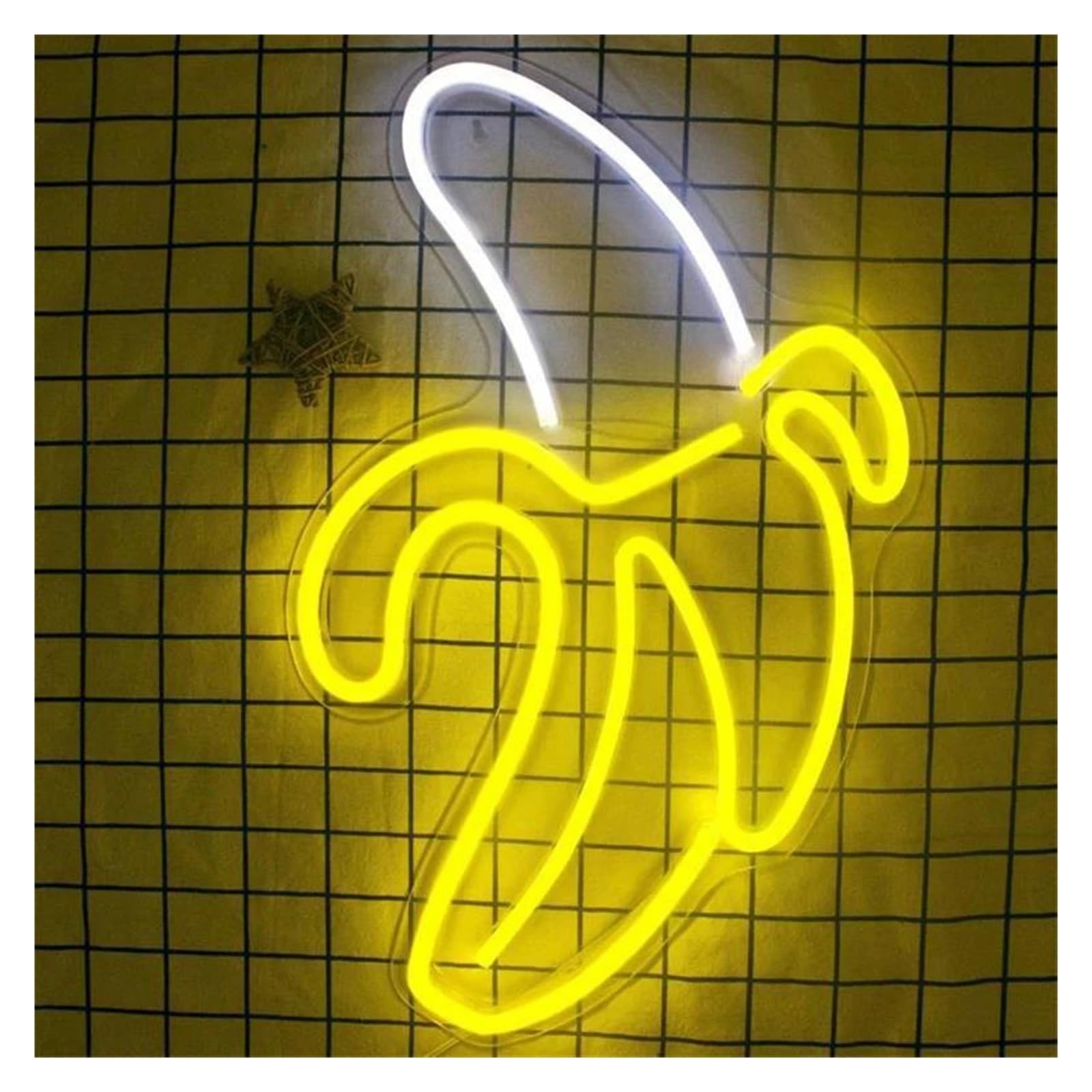 SHOUXI Sign Lamp Banana Shape Neon Light Signs Room Wall Decor Lamp Neon Sign Lamp Wall Art Neon Night Lights Hanging for Party 46x29.5cm