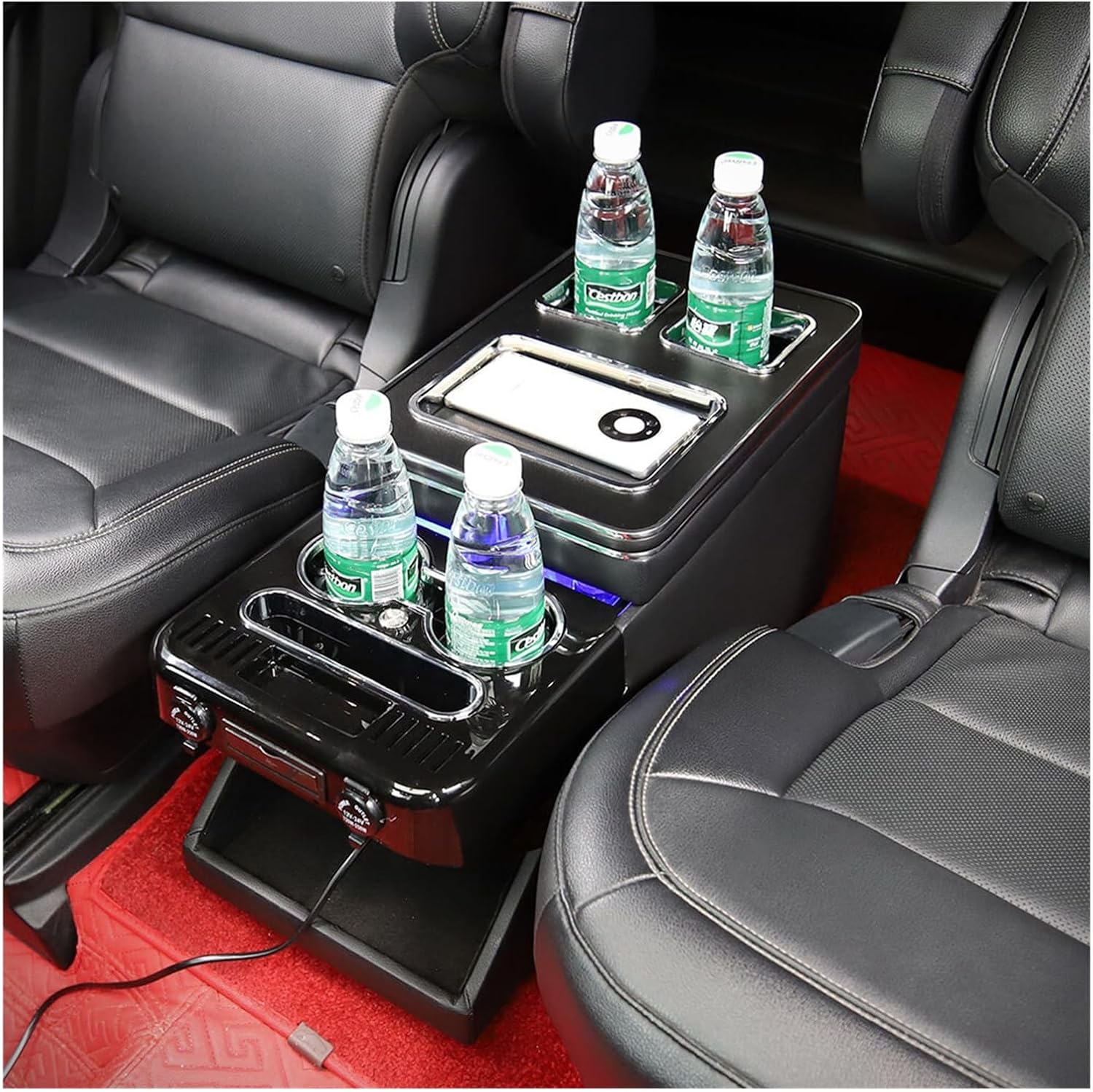 Second Row Rear Armrest Box W/Cup Holder Multmultipurp Storage for 6 Seats Compatible for Ford Explorer 2020 2021 2022 Car Accessories