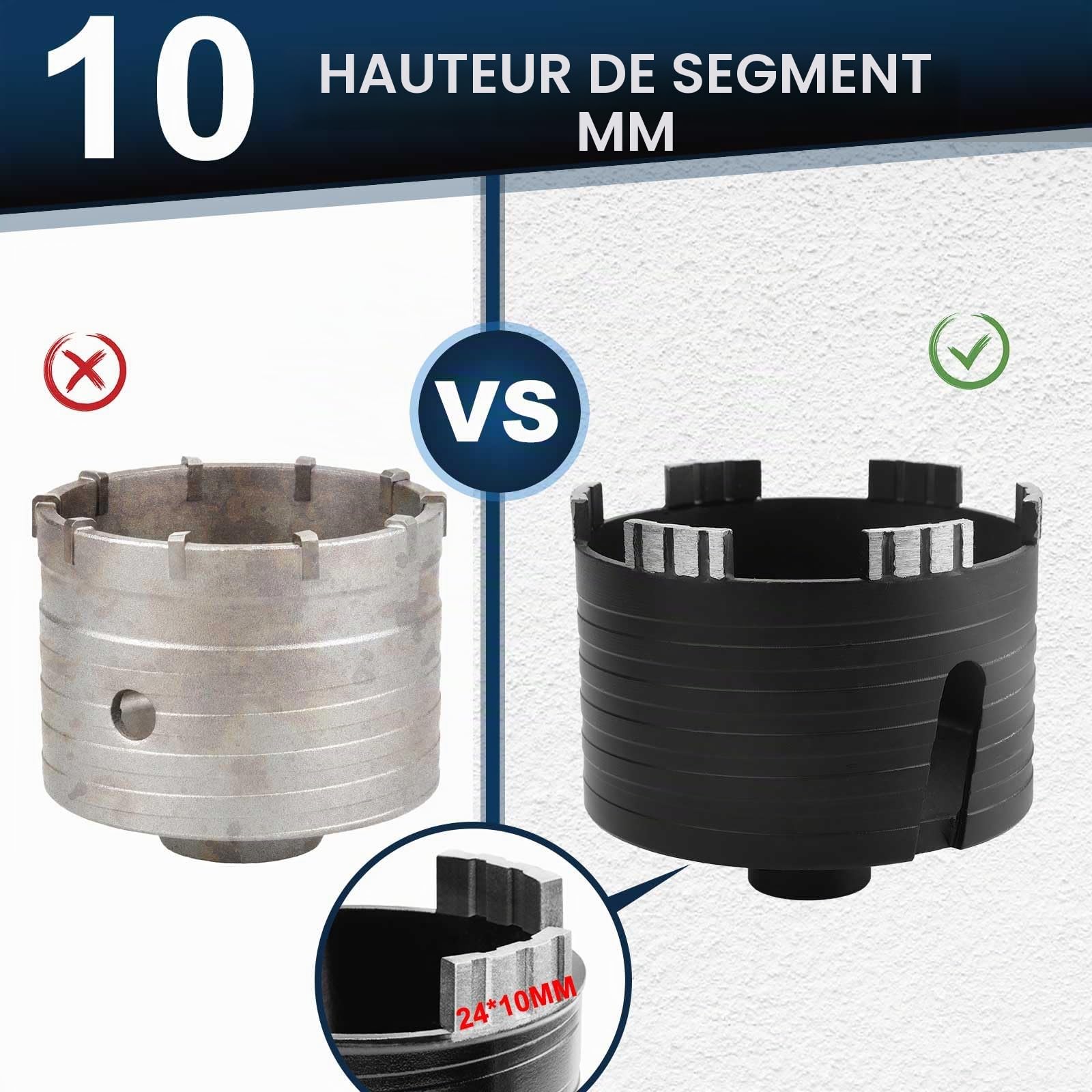 Couronne de forage 100 mm avec support M16, adaptateur SDS Plus 110 mm pour maçonnerie, grès calcaire, brique, pierre, put