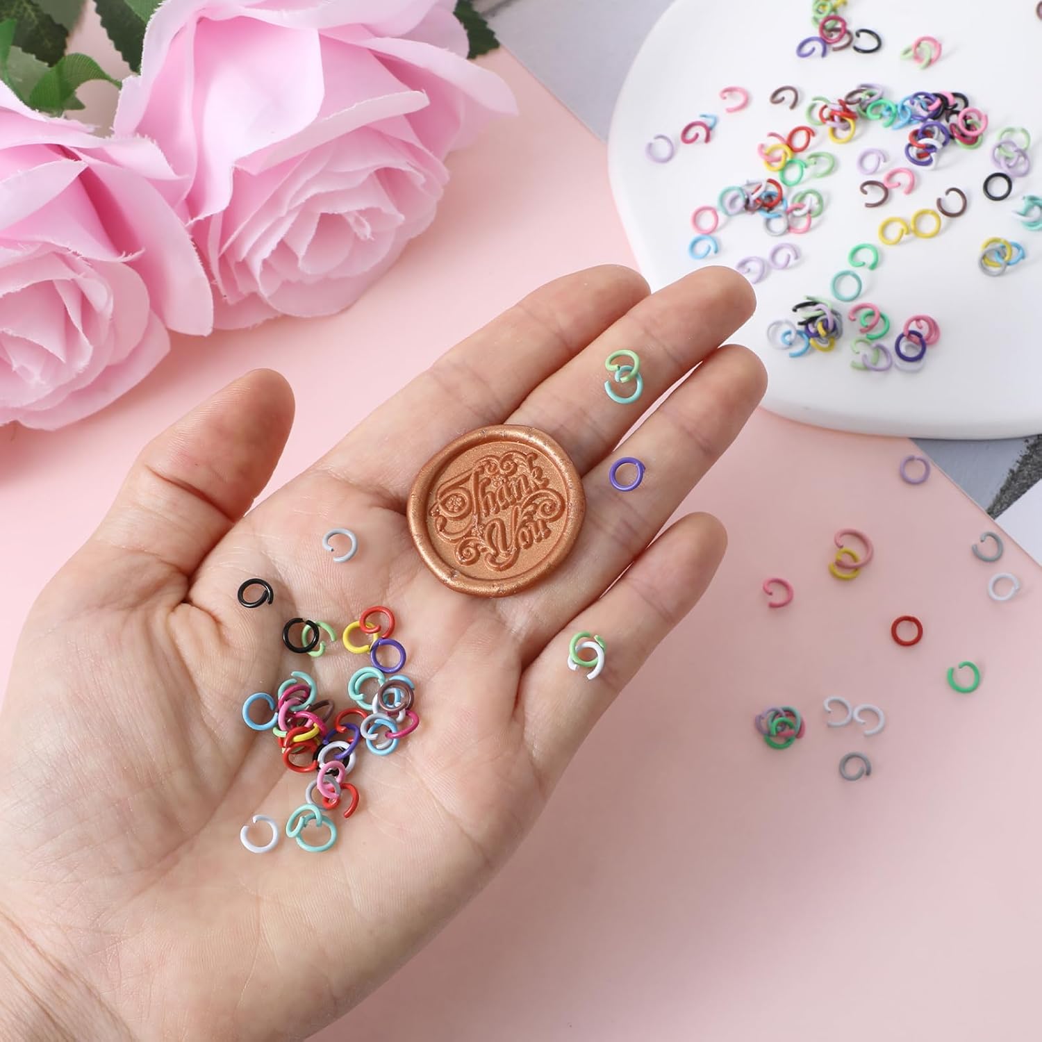 200Pcs Colored Jump Rings for Jewelry Making, 6mm Colorful Iron Open O Rings - Connectors for Keychain, Necklace, Bracelet, Earring, Pendant, Bead Charm Crafting - Image 4