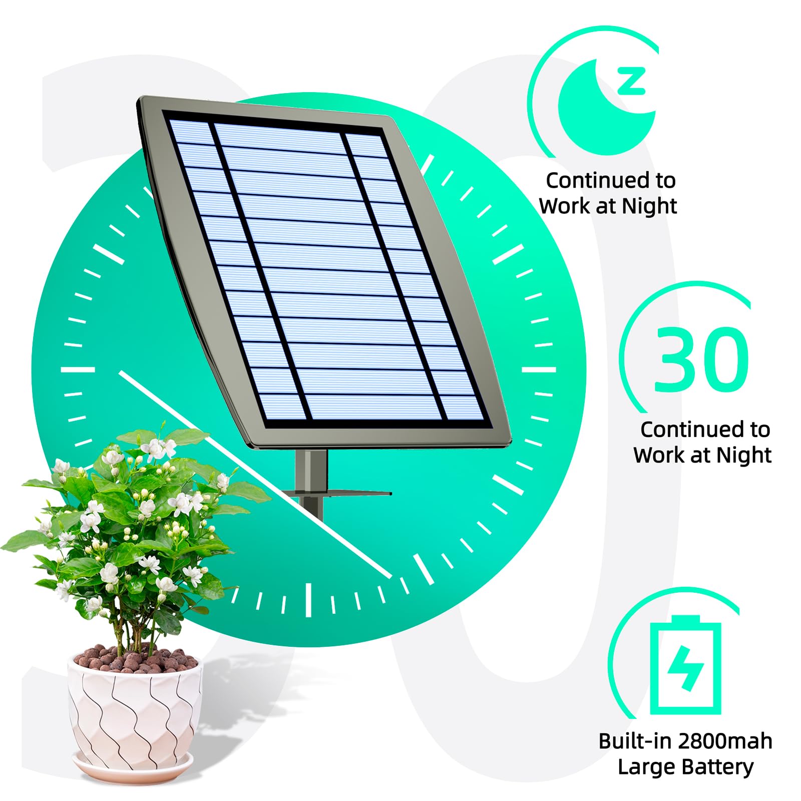 Sistema di irrigazione a goccia solare, supporta 30 vasi, 12 modalità di temporizzazione, kit di irrigazione a goccia, sistema di irrigazione automatico per piante da esterno, giardino e