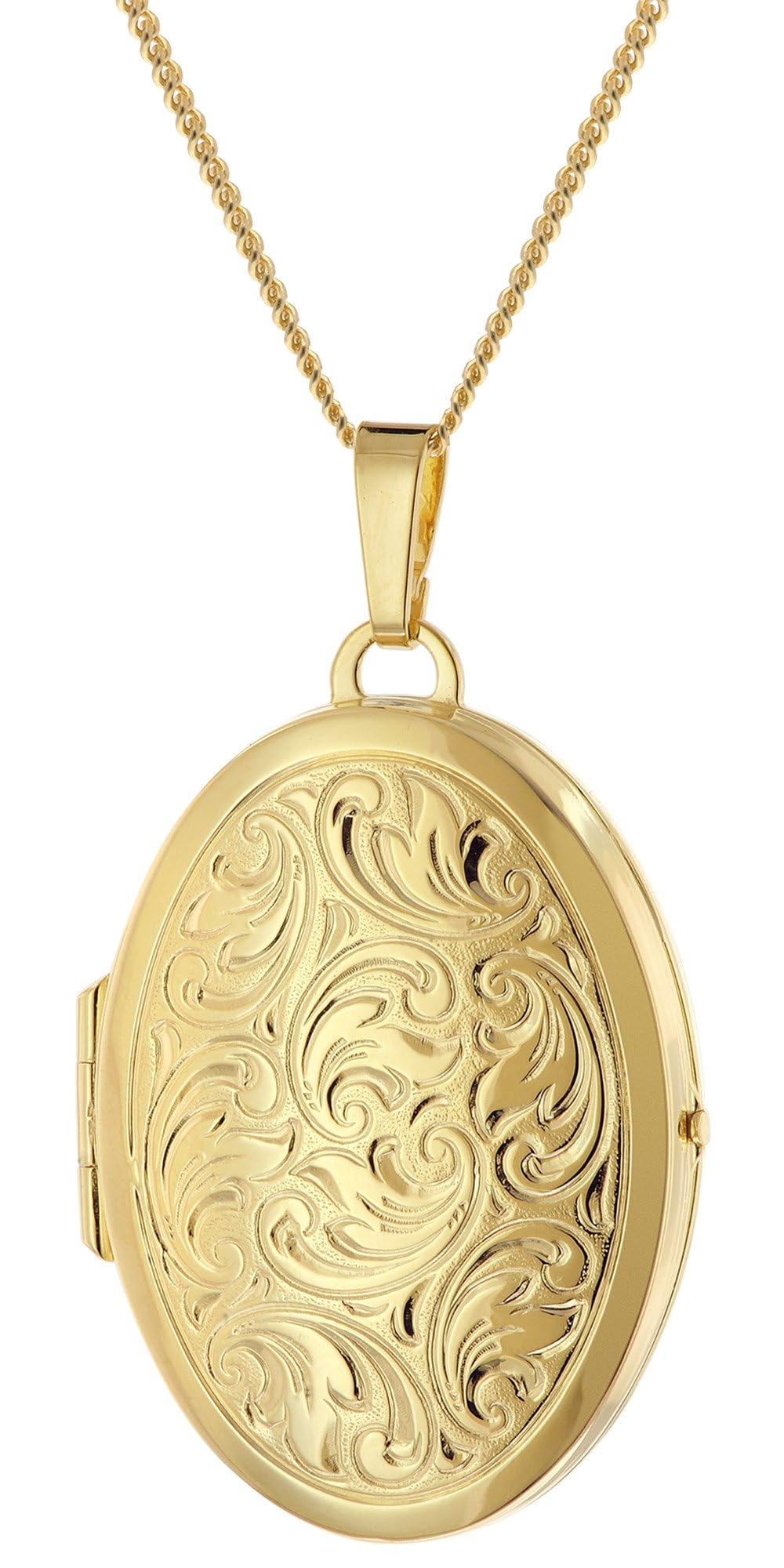 trendor Damen-Kette mit Medaillon 925 Silber vergoldet 15548