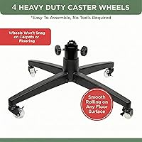 Vista 4 de Soporte rodante para árbol de Navidad para árboles artificiales de hasta 9 pies, base de soporte para árbol de Navidad resistente con ruedas y base