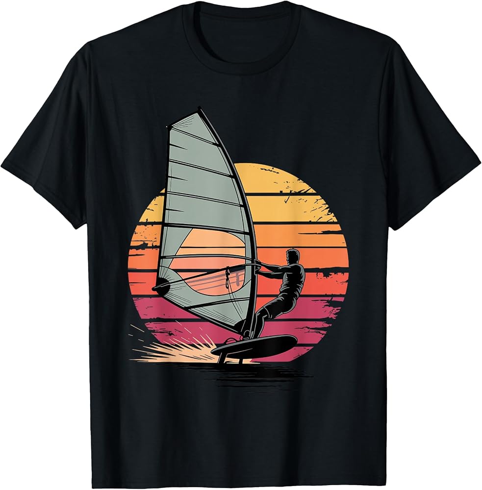 Funny Windsurfing Art for Men Women Windsurfer Wind Surfing T-Shirt