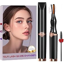 Heated Eyelash Curler - 2 in 1 Clip-Type Eyelash Curlers - Electric Eyelash Curler Rechargeable for 24H Long Lasting, 3 Heating Modes, 8S Fast Heating, Makeup Tool Gifts for Women Girls, Black-GB