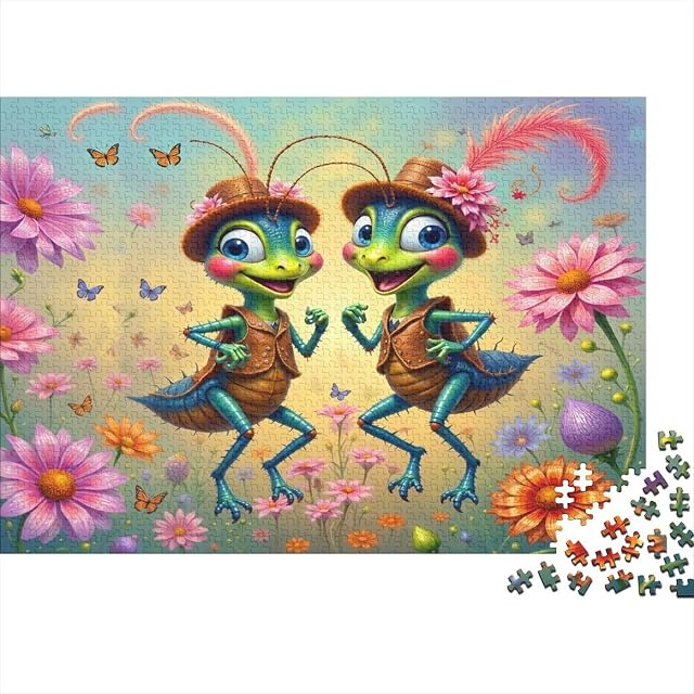 Hormigas de Dibujos Puzzle para Adultos Puzzle de 1000 Piezas Prado Floral Puzzle para Toda la Familia…