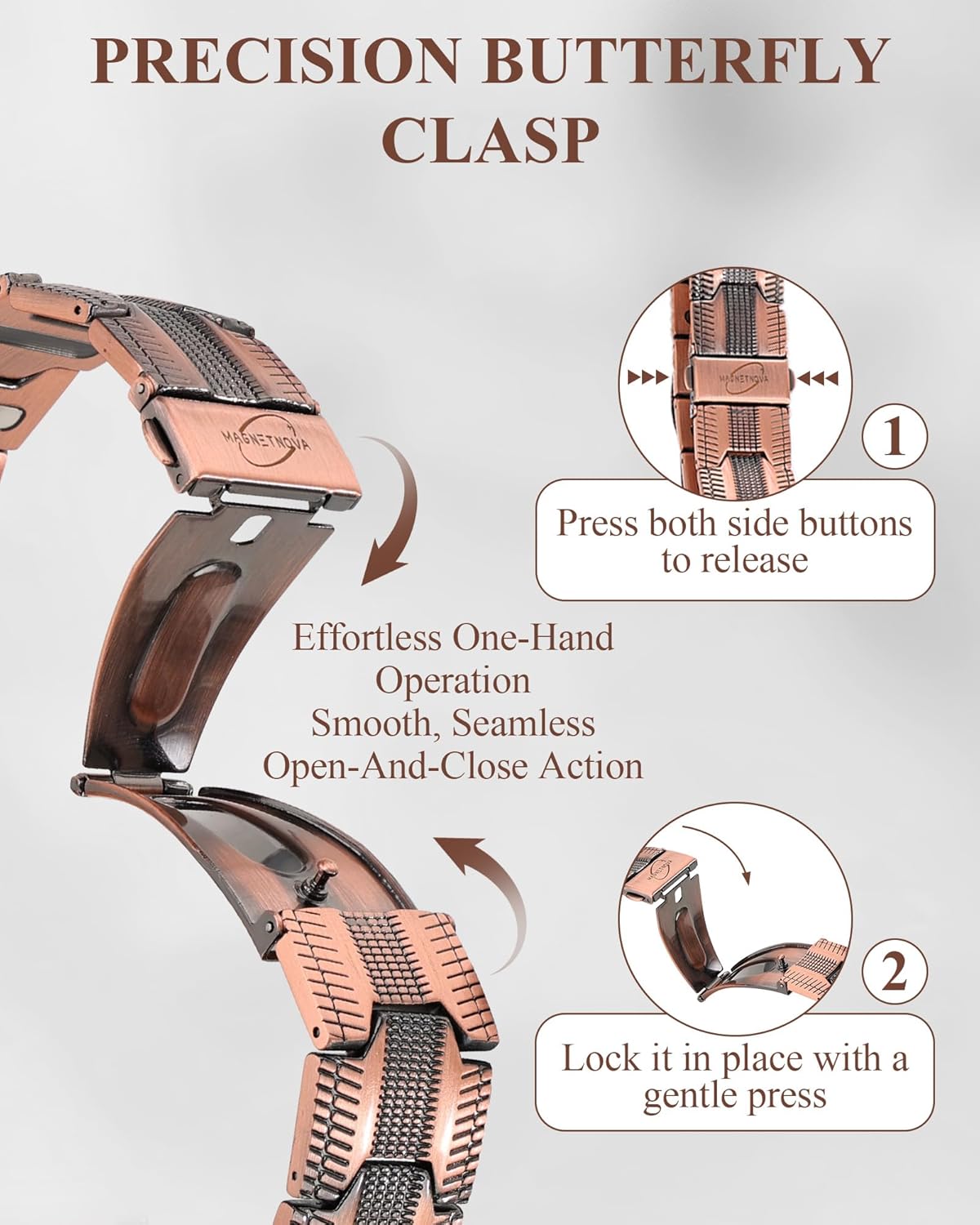 Ultra Strength Magnetic Bracelets for Men, 99.99% Pure Copper Bracelet with 5000 Gauss Magnets, Adjustable Size with Sizing Tool & Gift Box