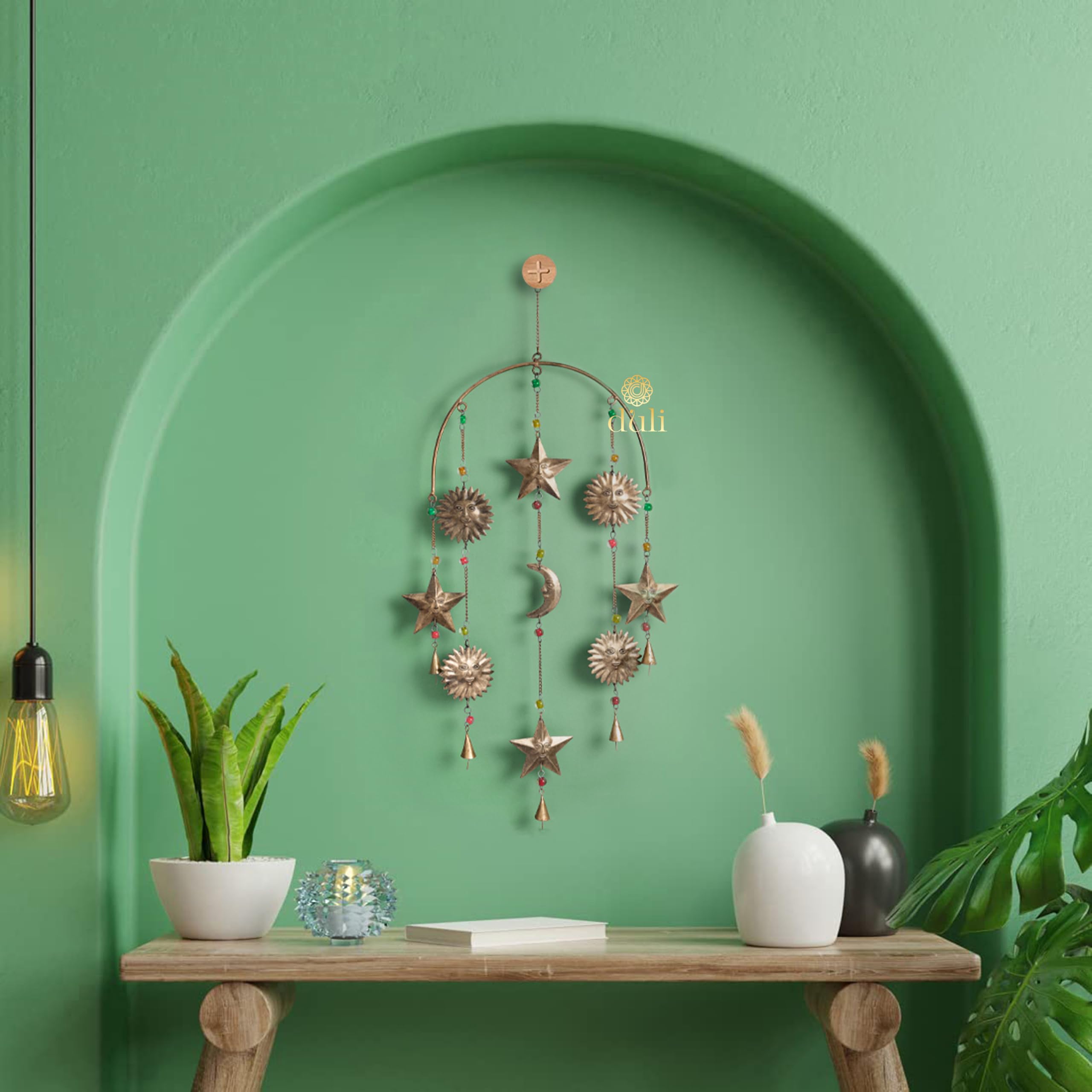 DULI Metal Wall Hanging Galactic Symphony: Sun, Moon, and Stars Wall Art, Wall Hanging, WallDecor, Room Decor, Garden Decor (Sun,Moon&Star: MetalHanging)