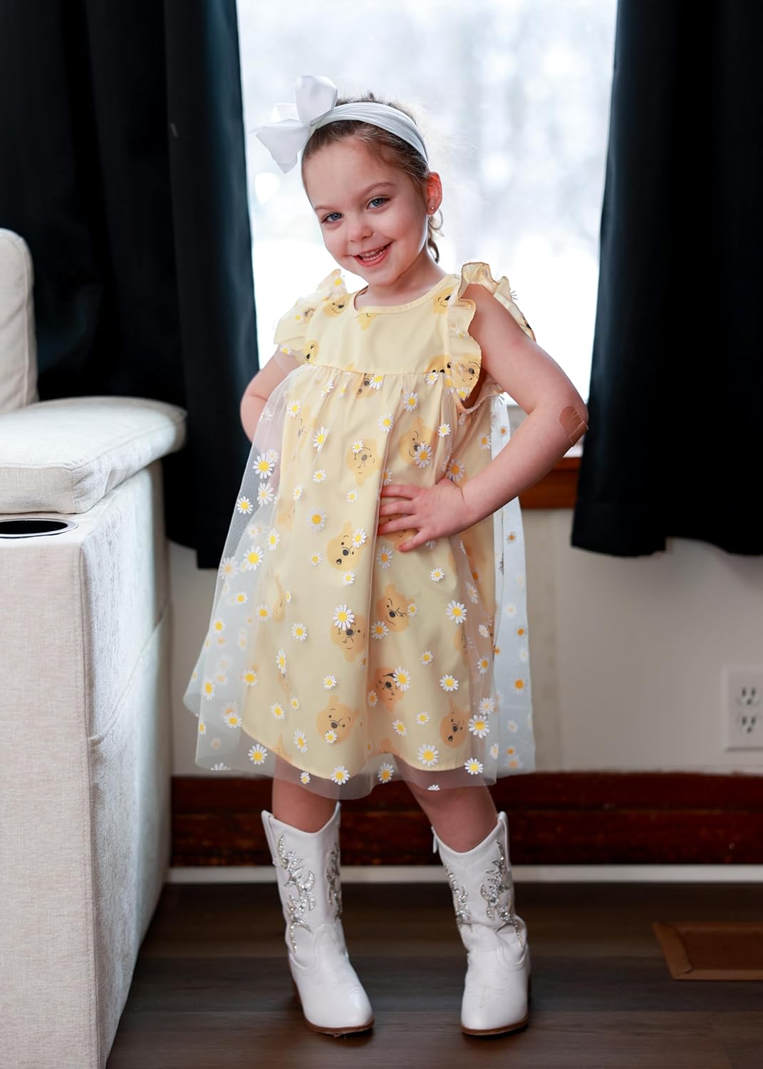 Disney Frozen Elsa Minnie Princess Winnie Girl Dress Ruffle Short Sleeve Tulle Skirt Summer Clothes Kids Outfit Baby/Toddler - Image 3