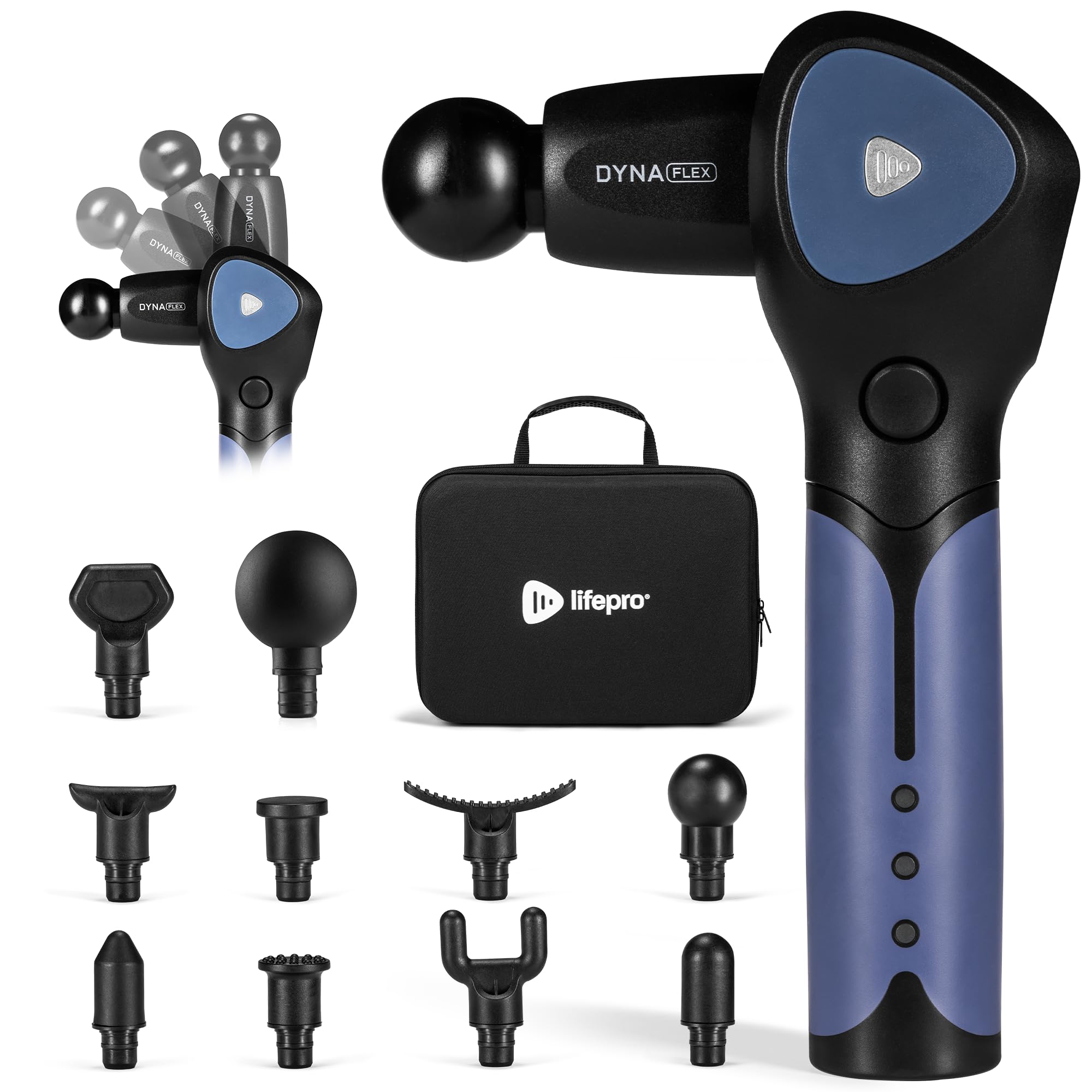 LifePro Sonic - Pistola de masaje de tejido profundo, resistente, ajustable, masajeador de tejido profundo, pistola de masaje muscular de percusión de mano con pistola de masaje de percusión, tejido