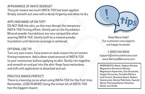 Miniatura 6 de Serious Skincare INSTA-TOX Suero suavizante instantáneo de arrugas  Mejora la apariencia de líneas finas y arrugas  Tensa temporalmente la piel