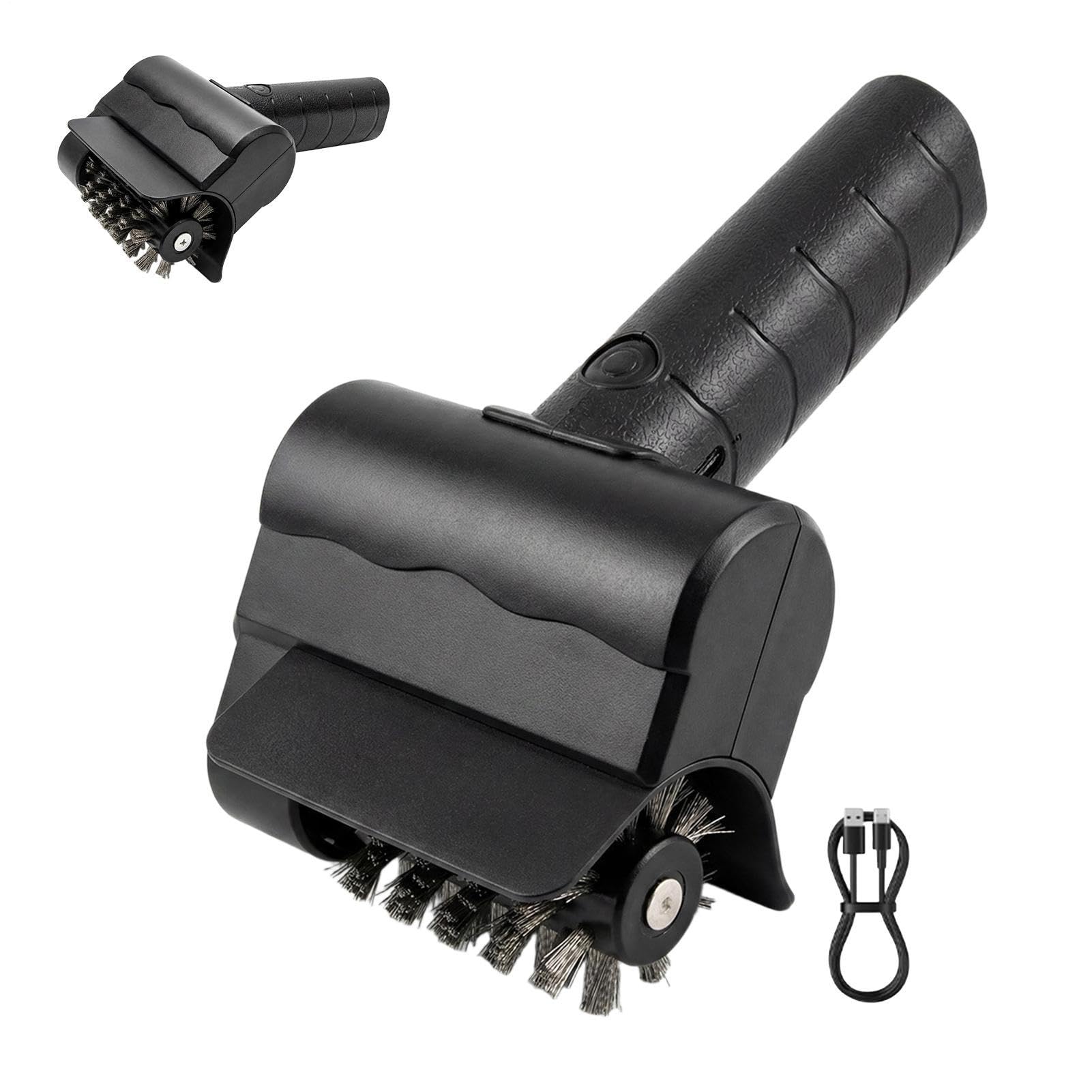 Spazzola elettrica per barbecue, ricaricabile, senza fili, girevole | Spazzola detergente per barbecue all'aperto, campeggio, cucina, patio, giardino, parco, viaggi, spiaggia
