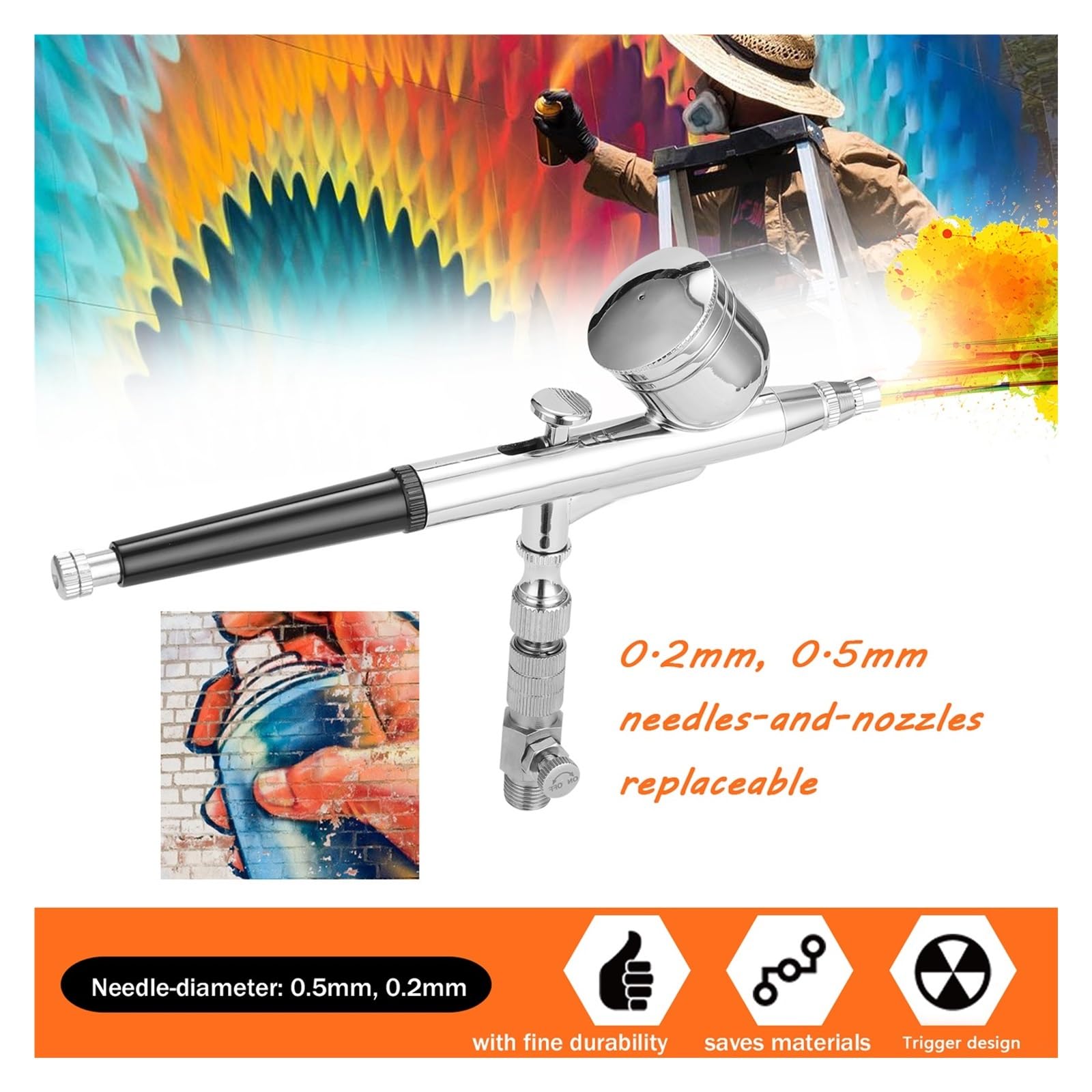 Zestaw sprężarki aerografu Pompa Farba w sprayu Pistolet Aerograf Kompresor do ciasta Sztuka malowania Model natryskiwania Precyzyjna Kontrola(Kit 1)