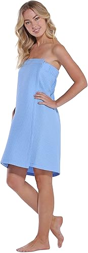 Miniatura 3 de Turquaz Batas de gofres ligeras hasta la rodilla para mujer, spa, baño, gofres