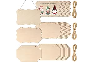 30 Pcs Unfinished Wood Sign Blank Wood Plaques for Crafts