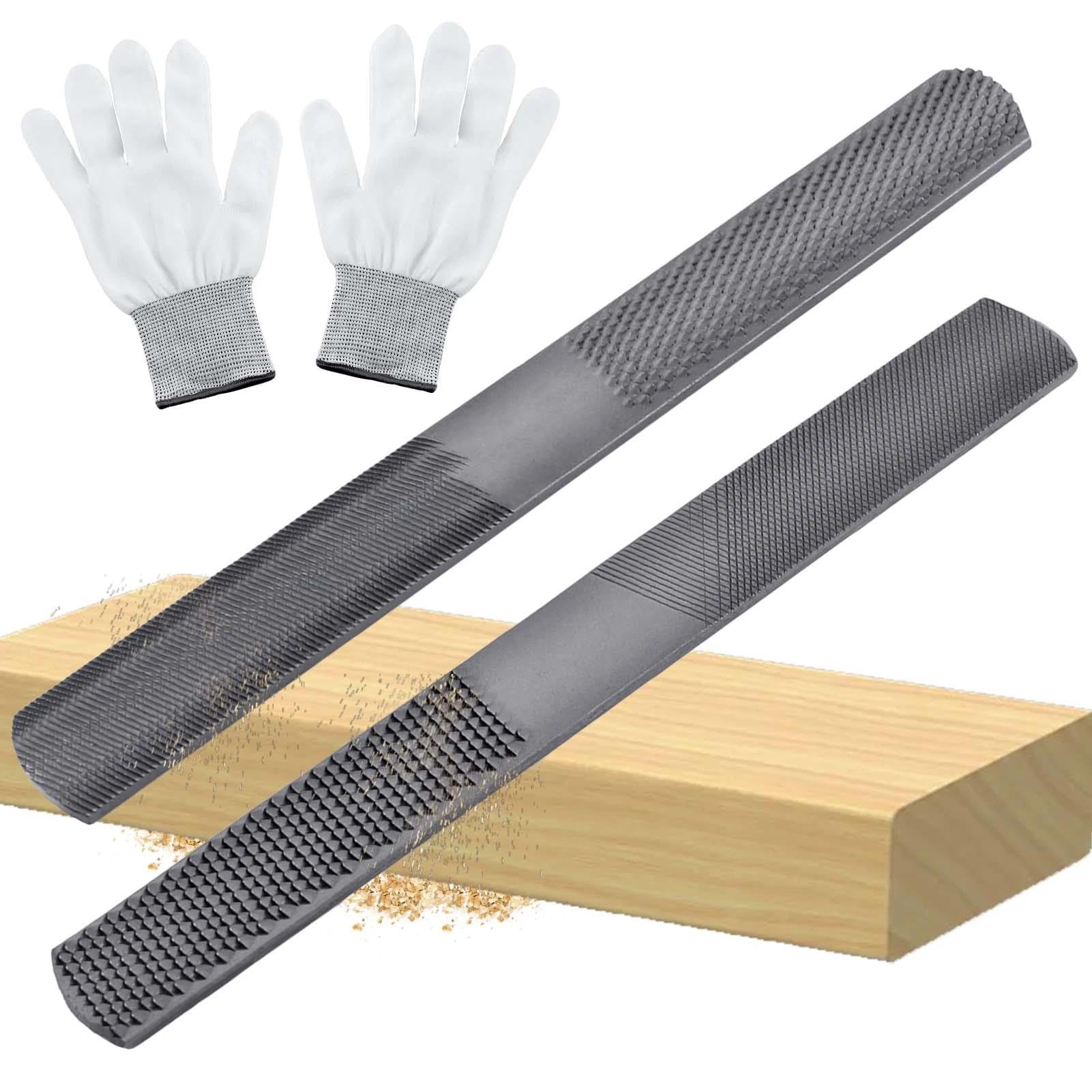 SPEEDWOX 4 Way Wood Rasp File Set Hand File and Round Rasp Half Round Flat & Needle Files Metal Files Set for Sharping Wood and Metal Tools Rasps for Woodworking