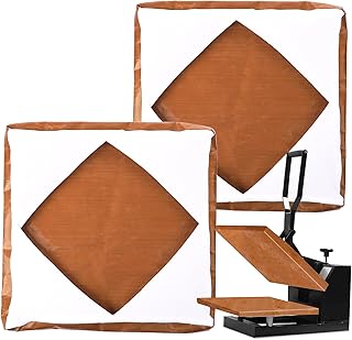 2pcs Wrap Cover for Heat Press, Heat Press Mat Teflon Sheet Platen Wrap Cover 15x15 Inch Heat Resistant Reusable Heat Press Sheet Wrap Cover for Sublimation Heat Pressing Machine