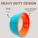 The Yogis Yoga Wheel and Block Set, 13x6.5inch Wheel with 2 EVA Foam Blocks, Turquoise and Orange gallery image