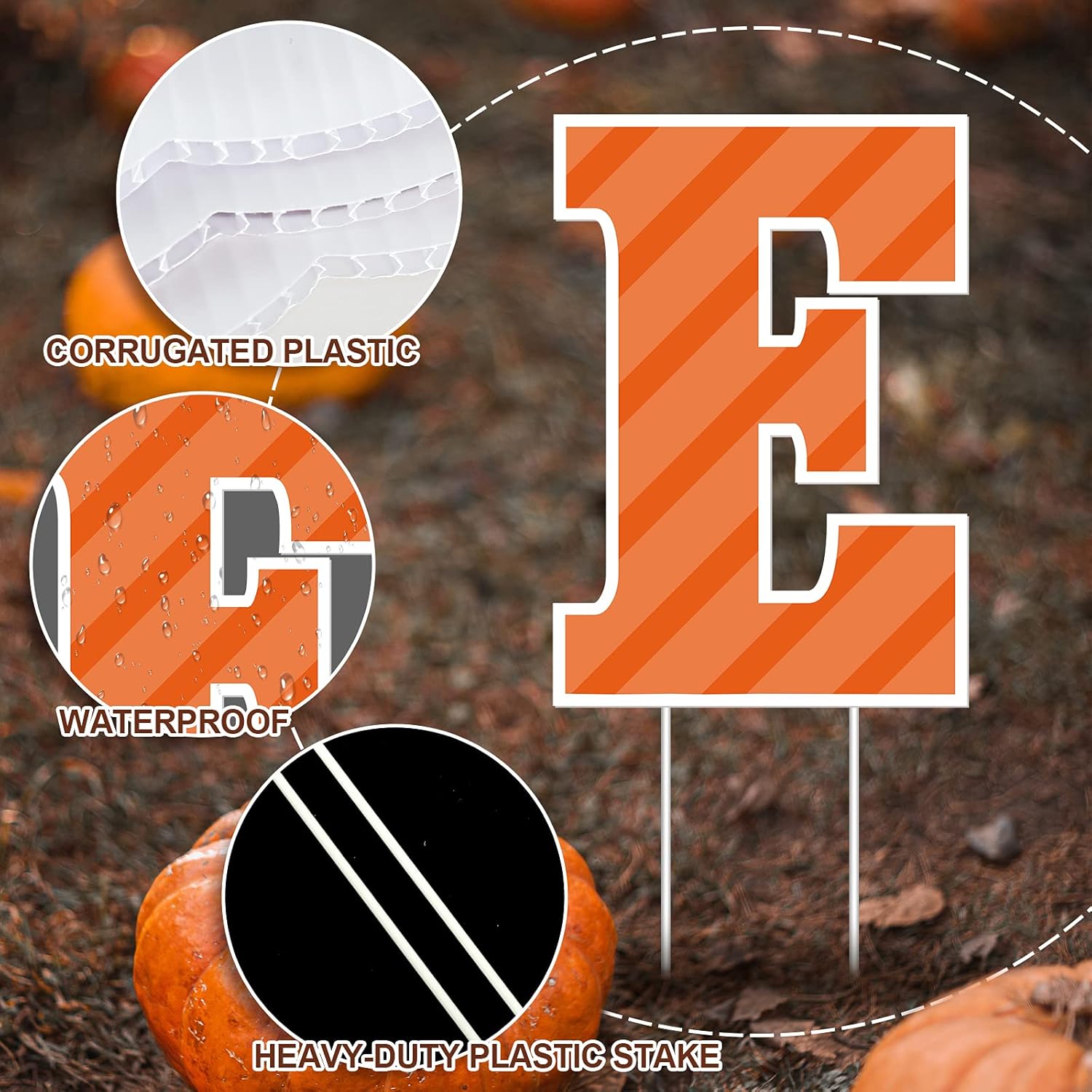 Whaline 16Pcs Halloween Yard Signs with 32Pcs Stakes Large Trick or Treat Lawn Signs Waterproof Plastic Spider Pumpkin Skull Outdoor Sign for Lawn Patio Yard Garden Decoration Supplies