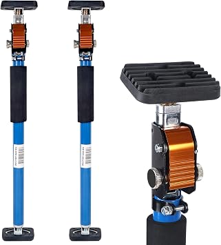 SAND MINE Third Hand Tool, Adjustable Support Pole, 3rd Hand Support System, Steel Support Rod for Cabinet Jacks Cargo Bars Drywall Support, Extends from 25 Inch to 45 Inch, 2 Pack