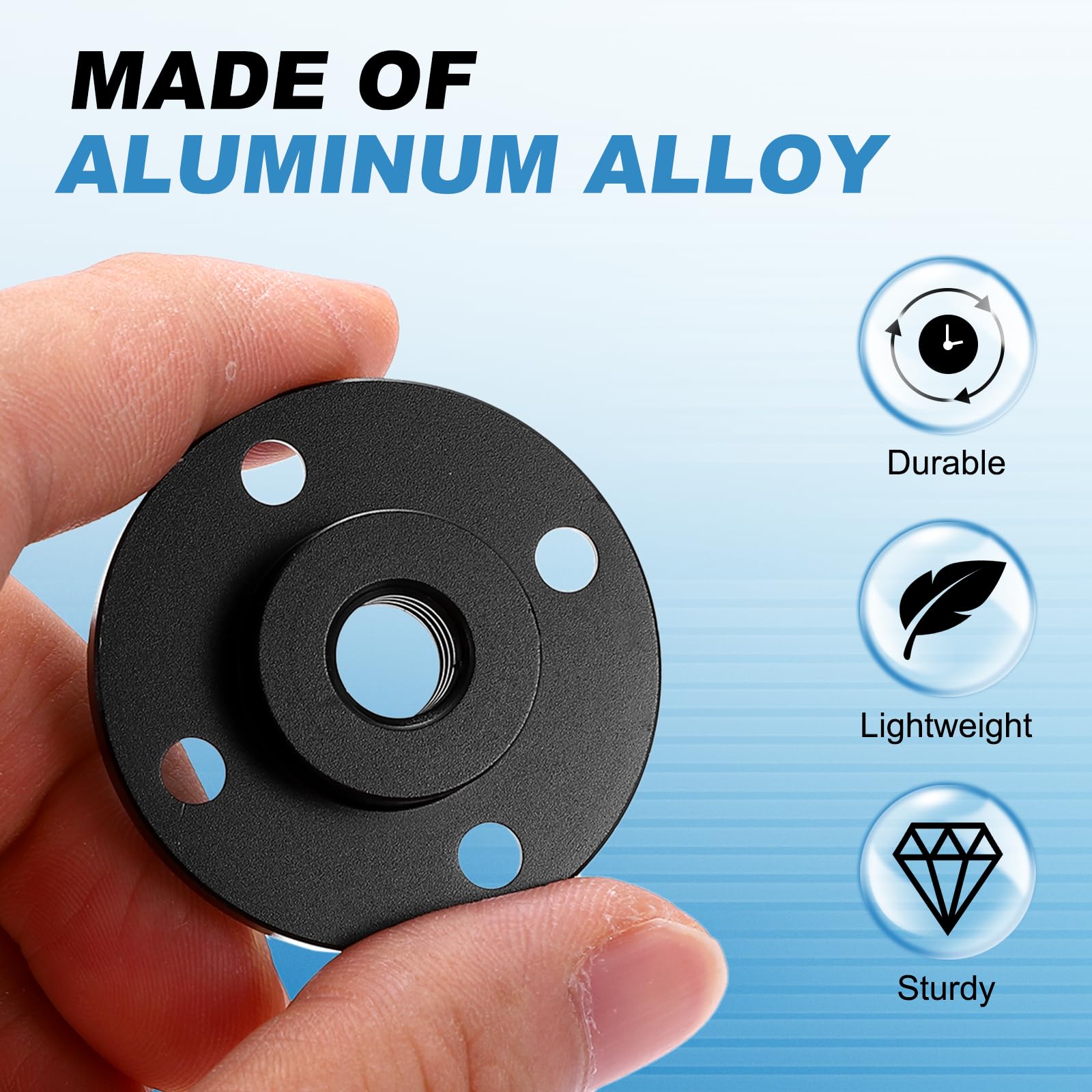 PATIKIL Uchwyt adaptera statywu 3/20.3 cm średnica 20 mm, 2 szt. kołnierz ze stopu aluminium, płyta do montażu na ścianie ze śrubami do monitora z magicznym ramieniem, lampa błyskowa, lustrzanka DSLR