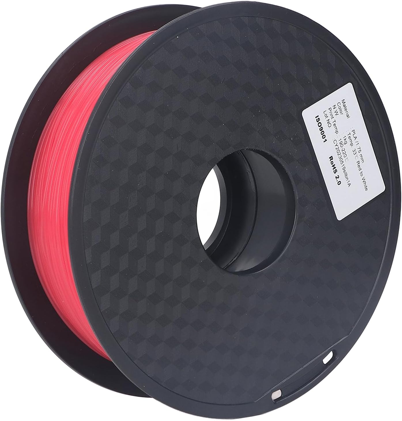 Jeanoko Color Changing PLA Filament Red to White 1.75mm 3D Printing Material for Glossy Prints, Stable Feeding, for 3D Printer Enthusiasts