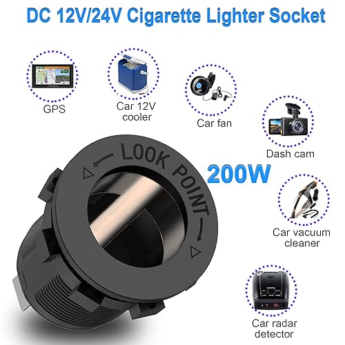 Miniatura 4 de Enchufe para encendedor de cigarrillos de 12 V USB con interruptor de palanca basculante, Qidoe PD 20 W USB C y QC3.0 puerto USB para automóvil con