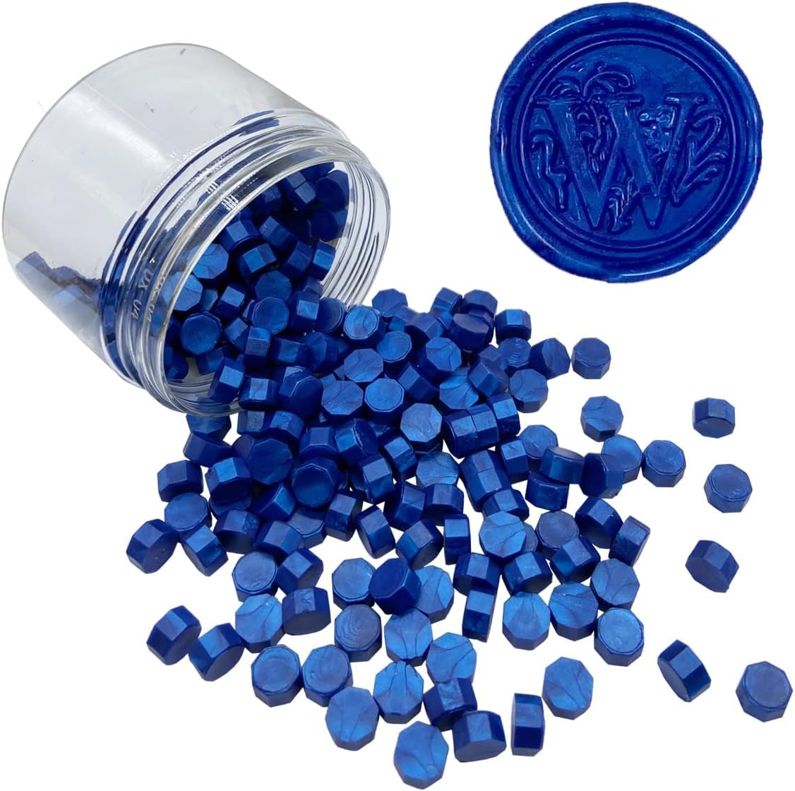 200pcs Navy Blue Sealing Wax Beads Octagon Wax Seal Beads Bulk for Wedding Invitations Xmas Gift Wrapping Card Envelope Seal