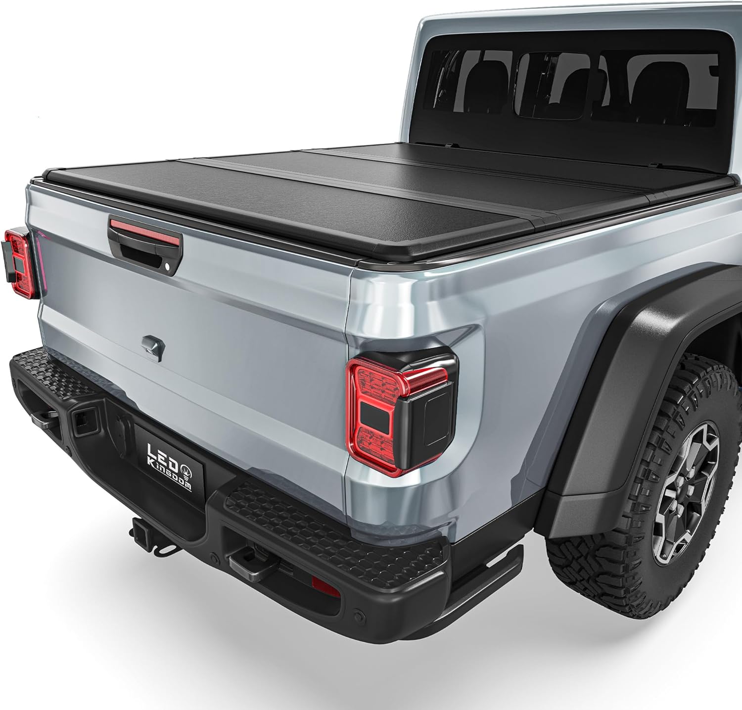 LEDKINGDOMUS Hard Tri-fold Truck Bed Tonneau Cover Fit for Jeep Gladiator JT 2020 2021 2022 2023 2024 2025 2026 5 ft Bed
