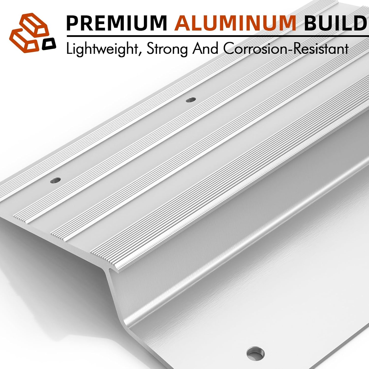 SAL Aluminum Ramp Top Kit, 2" × 12" Heavy Duty Loading Ramp Ends for Truck, Motorcycle, Lawn Mower, and ATV, 750lbs Capacity Per Ramp