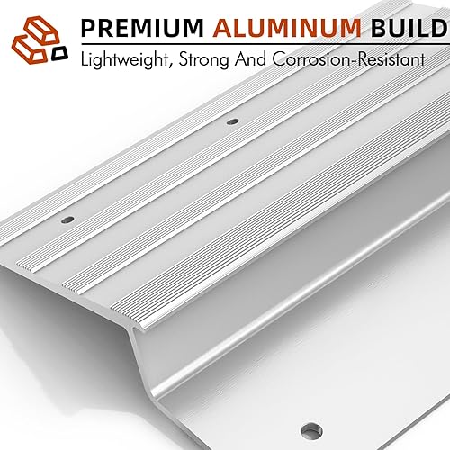 Miniatura 3 de SAL - Kit superior de rampa de aluminio, extremos de rampa de carga resistentes de 2 x 12 pulgadas para camión, motocicleta, cortadora de césped y