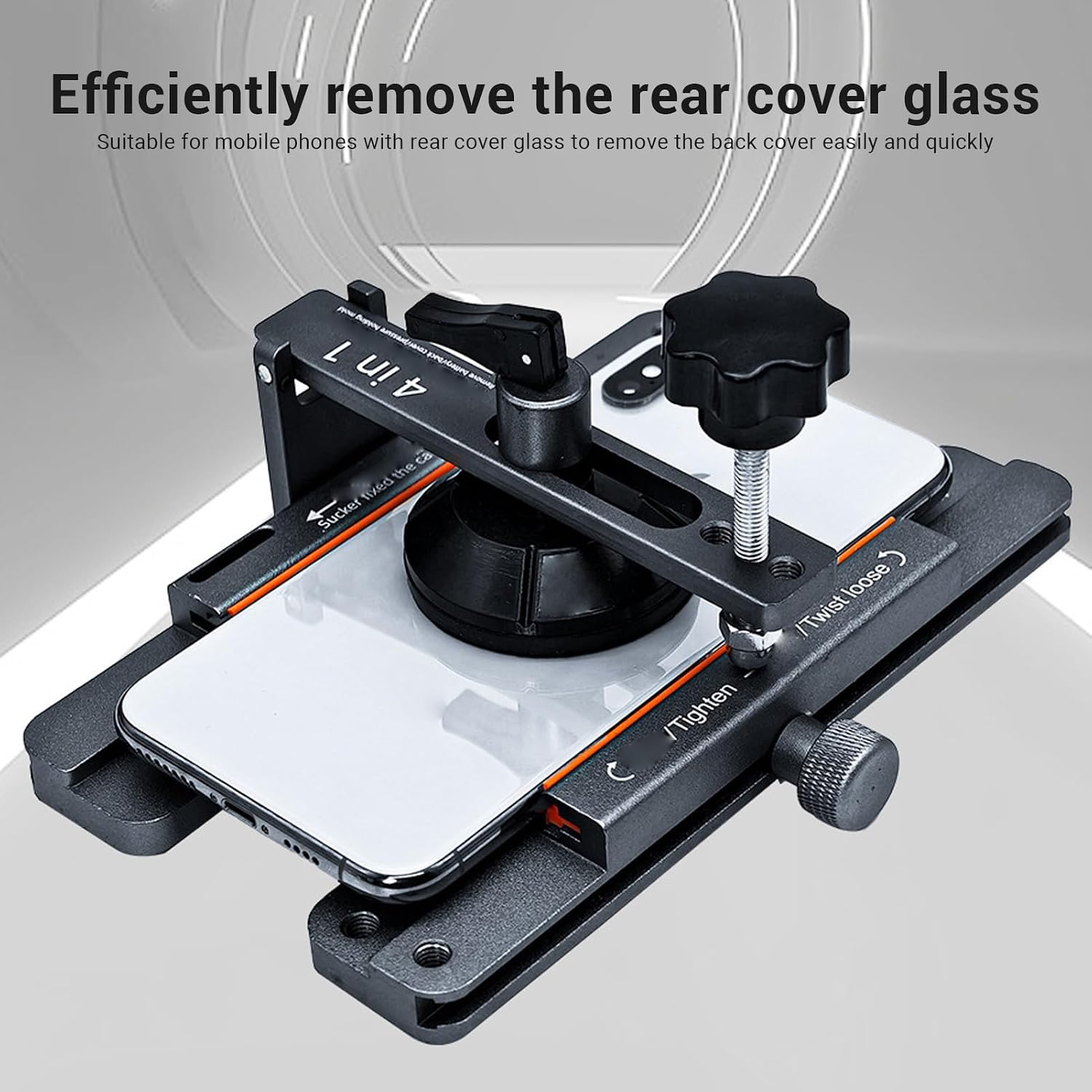Phone Screen Separator Opener Clamp, Adjustable 3.35-4.72in LCD Removal Tool with Suction Cup for Phone Screen Repair