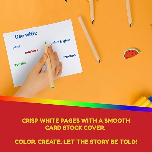 Miniatura 10 de Hygloss Libros de papel kraft en blanco, cuadernos sin forro para diario, bocetos, escritura, 24 páginas blancas, 4.25 x 5.5 pulgadas, 50 libros