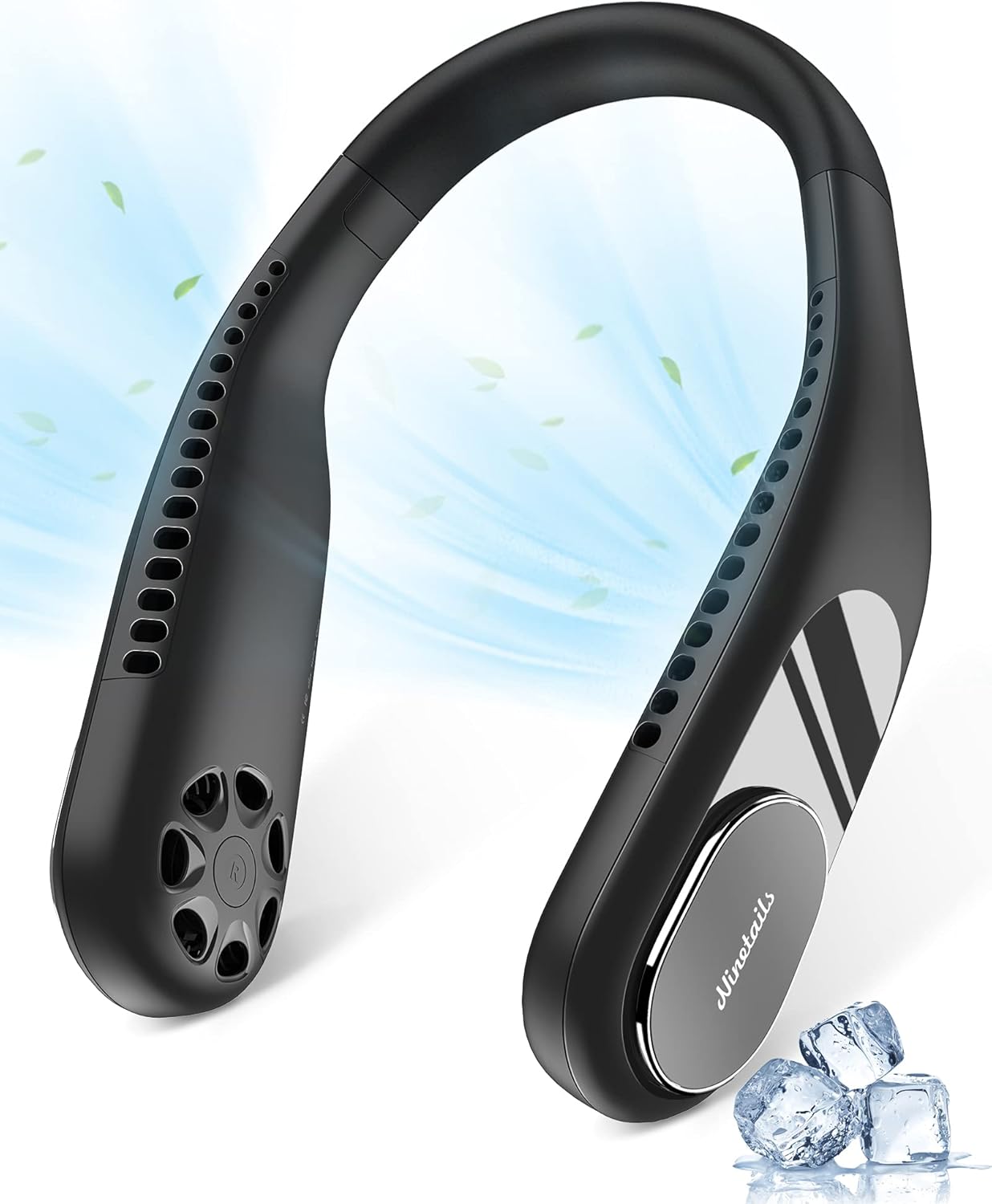 2021 Portable Neck Fan, Ninetails 6000mAh Rechargeable Personal Fan, 360° Lightweight Wearable Fan, Low Noise 3 Speed Hands Free Fan, Hanging Headphone Design Sports Fan for Indoor & Outdoor : Electronics
