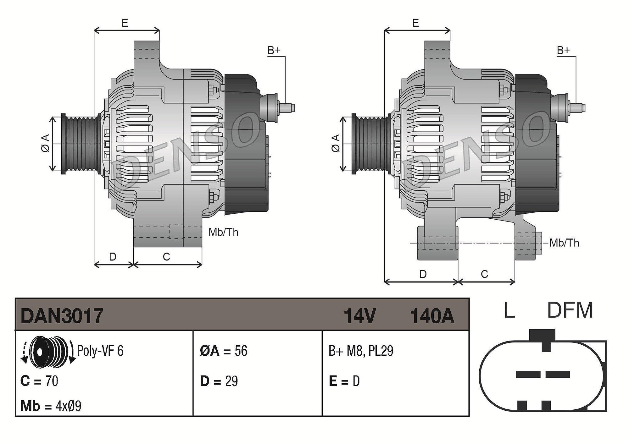 DENSO Generatore DAN3017
