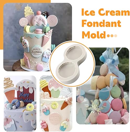 Miniatura 4 de Sijiangmold Moldes redondos de silicona con forma de corazón y estrella, moldes para fondant de chocolate para cupcakes, decoración de pasteles,