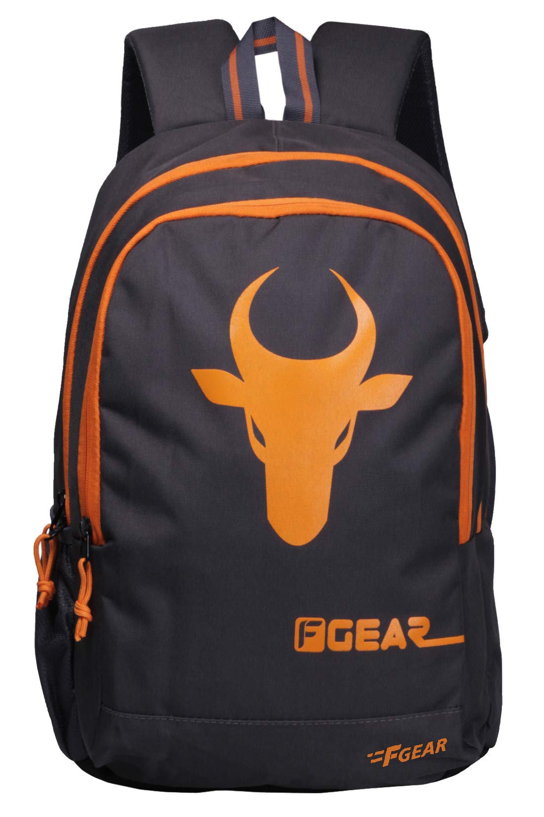 F Gear Castle Grey Orange Bull 22 Ltrs Casual Backpack