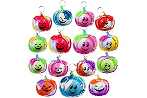 Halloween Pumpkin Fidget Popper Keychain 24-Pack