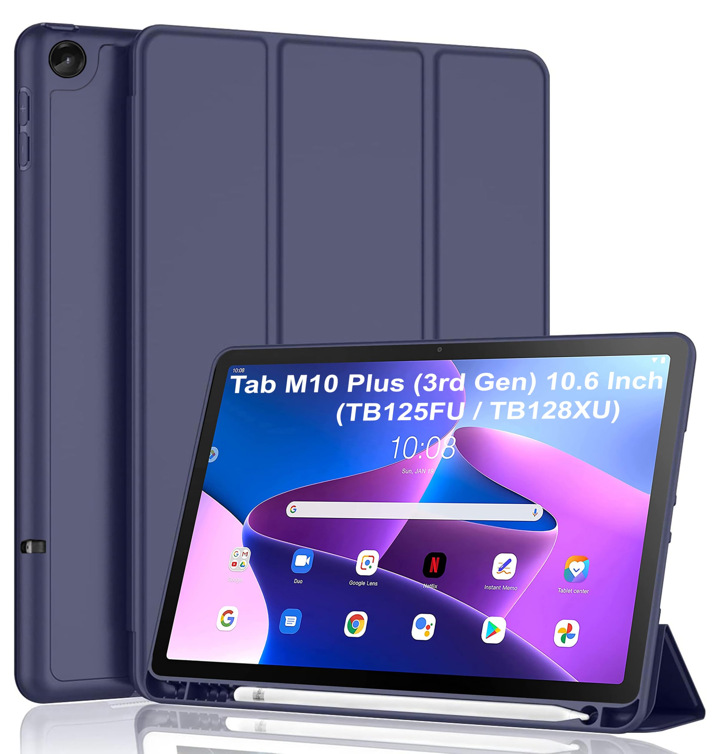 TGK Smart Flexible with Pencil Holder Trifold Back Flip Stand Case Cover for Lenovo Tab M10 Plus 3rd Gen 10.6 inch Tablet TB125FU TB128XU (Royal Blue) (B0D2B6LYBM) Amazon Price History, Amazon Price Tracker
